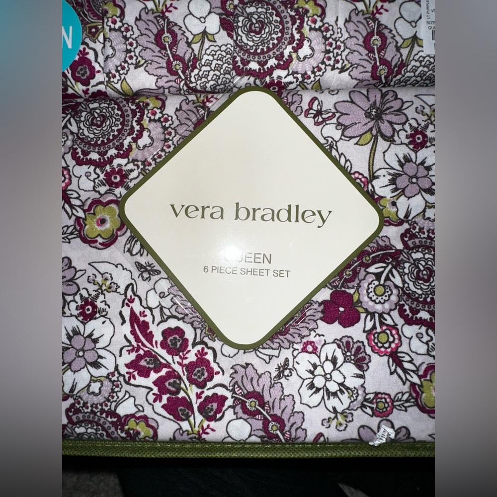 NEW Vera Bradley 6 piece Queen Sheet Set - Pink & Purple - Picture 2 of 9